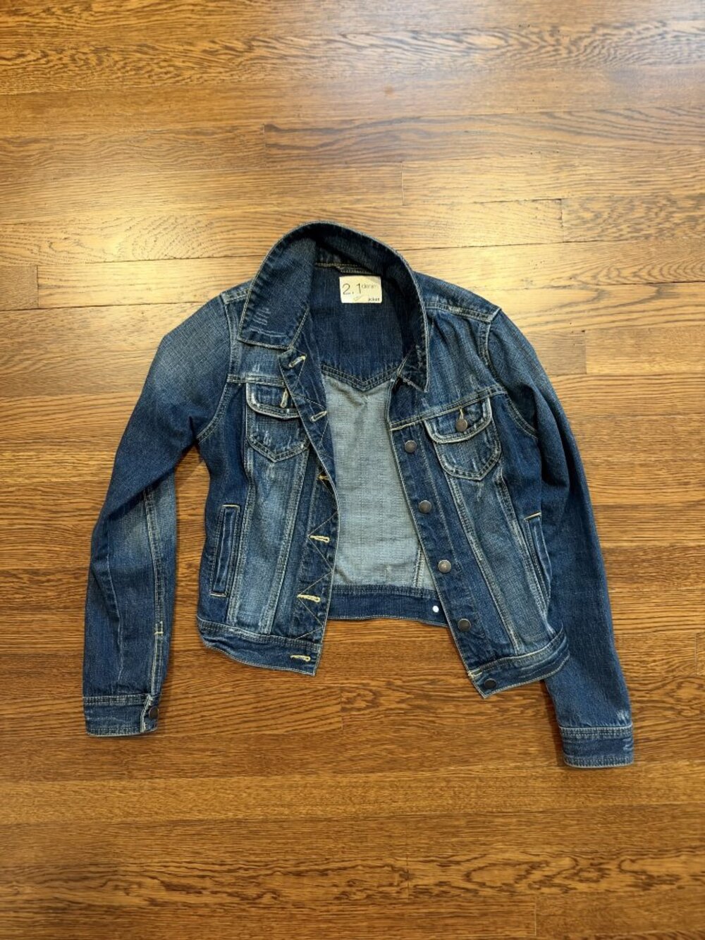 Forever 21 2.1 Denim Dark Wash Trucker Jean Jacket Size S
